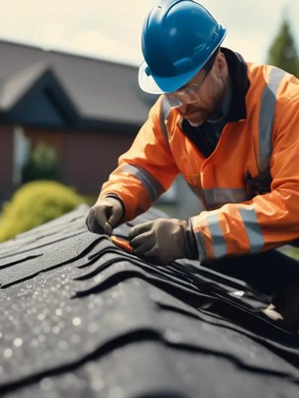 An expert roofer doing an asphalt roofing service in Jersey.